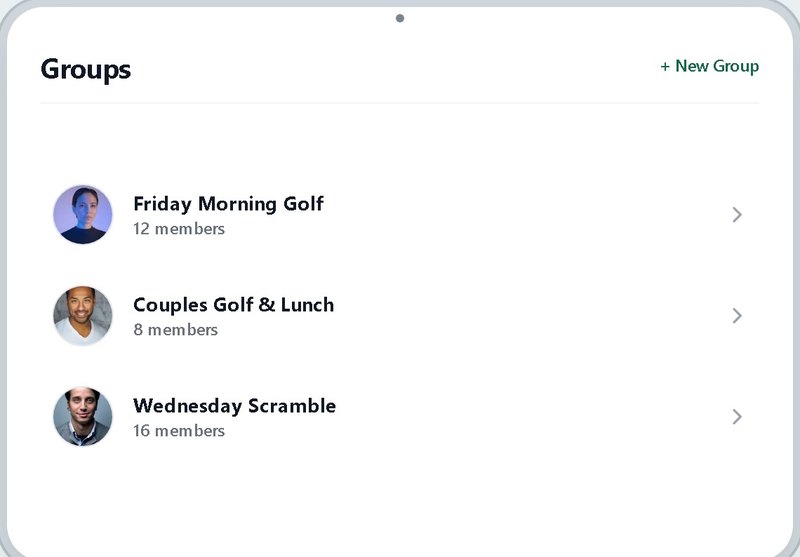 Golf groups list